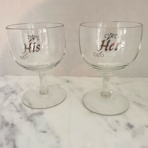 Set of His and Hers Vintage Champagne Coupes